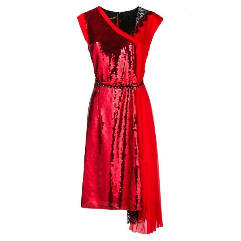 Marc Jacobs Mixed-Media Asymmetrical Cocktail Dress